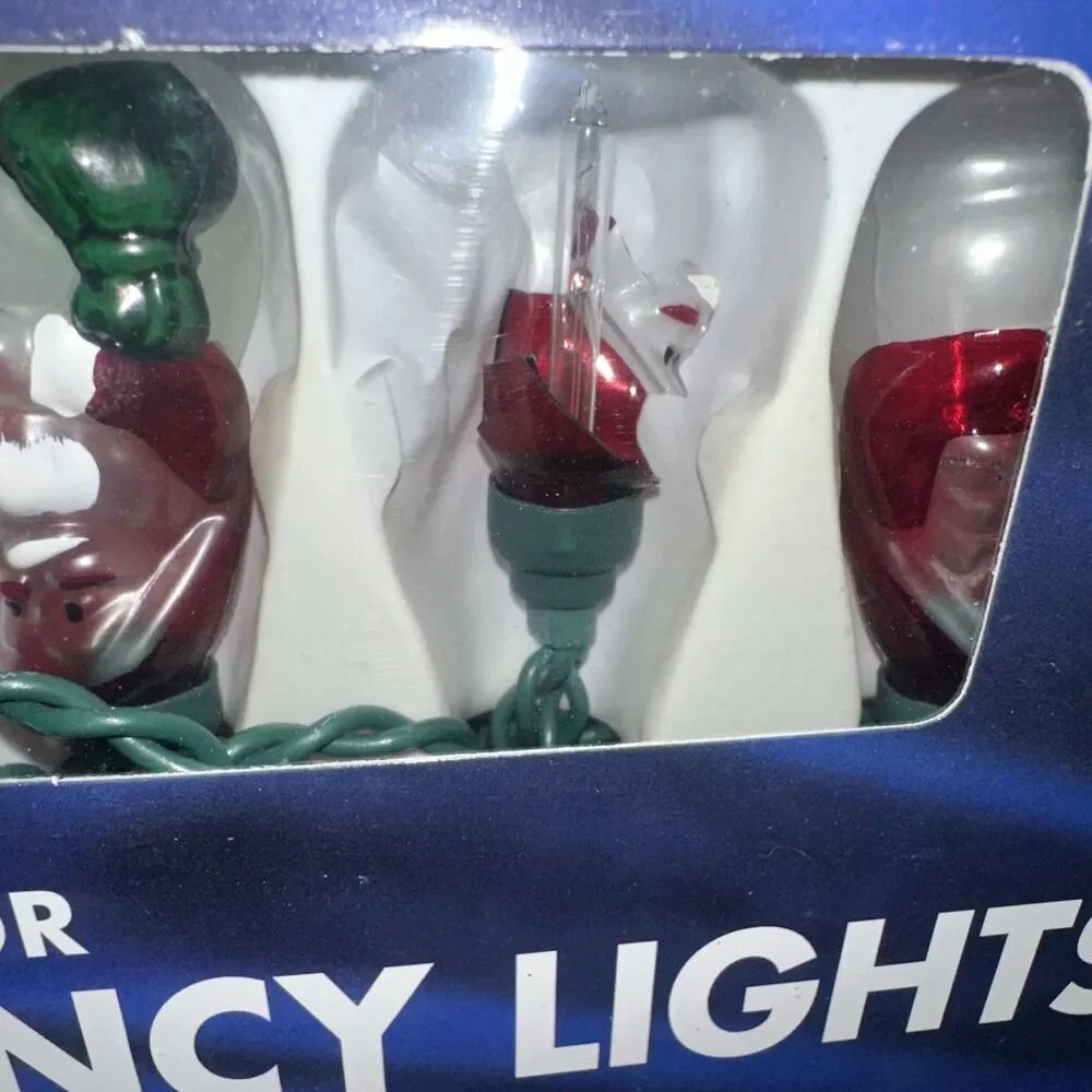 3 Boxes Indoor Fancy Christmas Lights String of 10 Santa Claus 6.5ft
